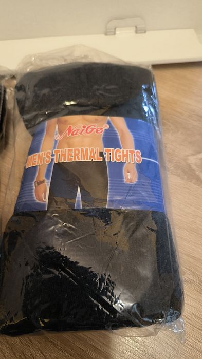 2 pary Kalesony, getry męskie czarne XXXL