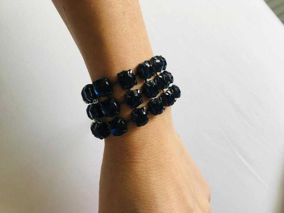 SUPER bransoletka łańcuszek kobaltowa biżuteria