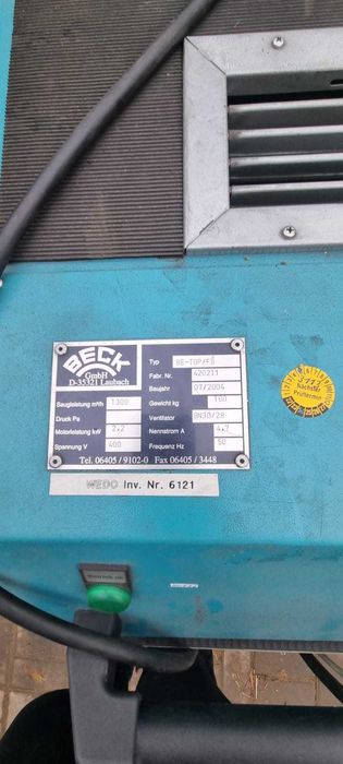 Odciąg wiórów metalu, wyciąg