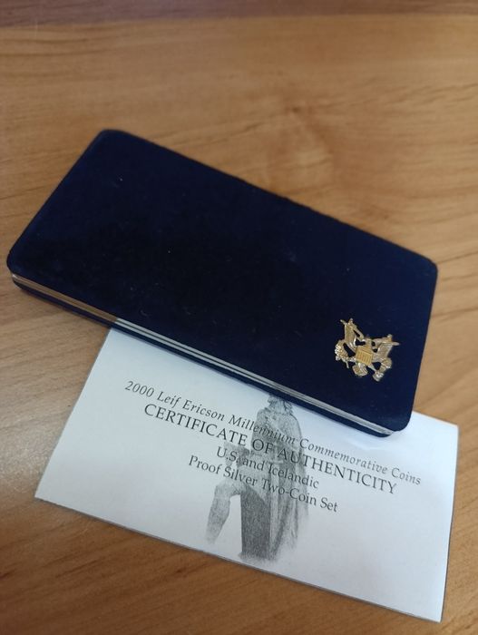 СРІБЛО! Набір.(сет) США. Leif Ericson Millenium. Сертифікат. ПРУФ