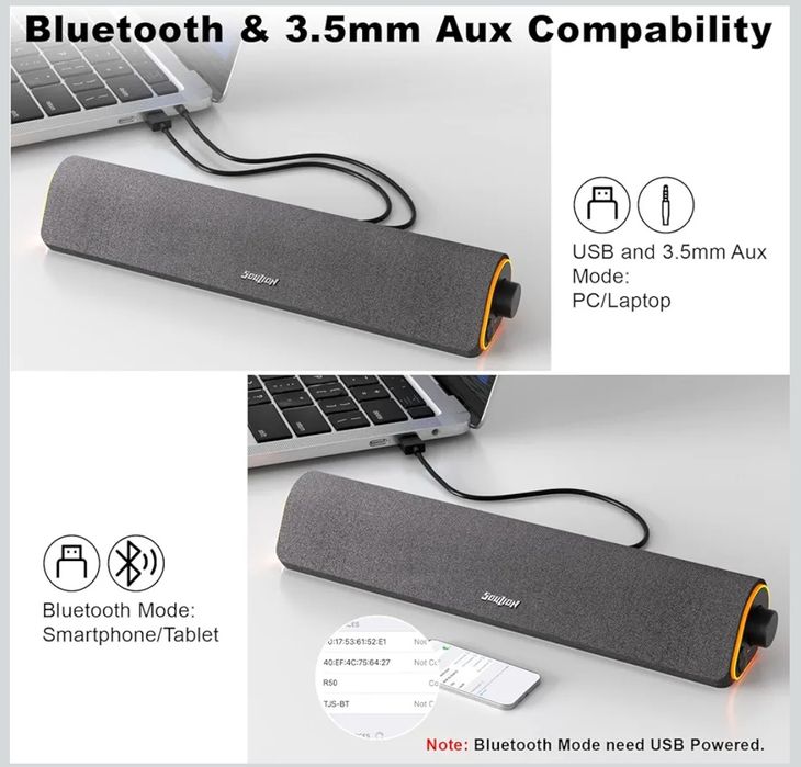 Głośnik komputerowy bluetooth soundbar