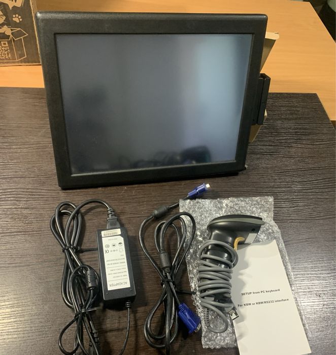 POS термінал з кріпленням + сканер штрих-коду(RS-232+KBW)
