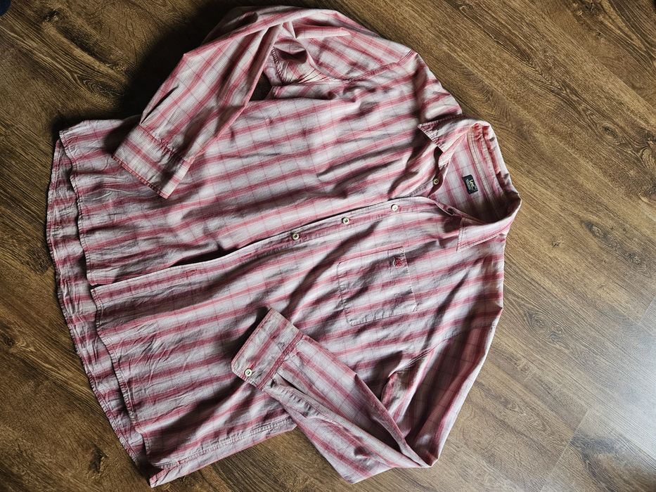 Koszula Lee XXL szer 64x2 bawełna beżowo- czerwona