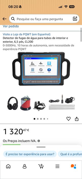 Maquina de detetar fugas de agua