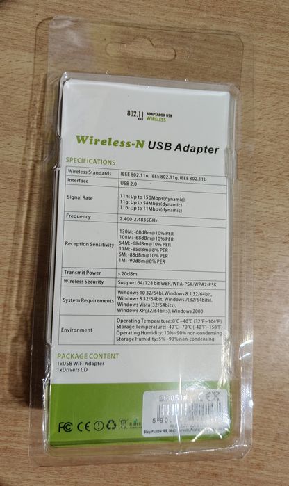 Karta Sieciowa WIFI USB Adapter Antena do Dekodera Tunera DVB-T2