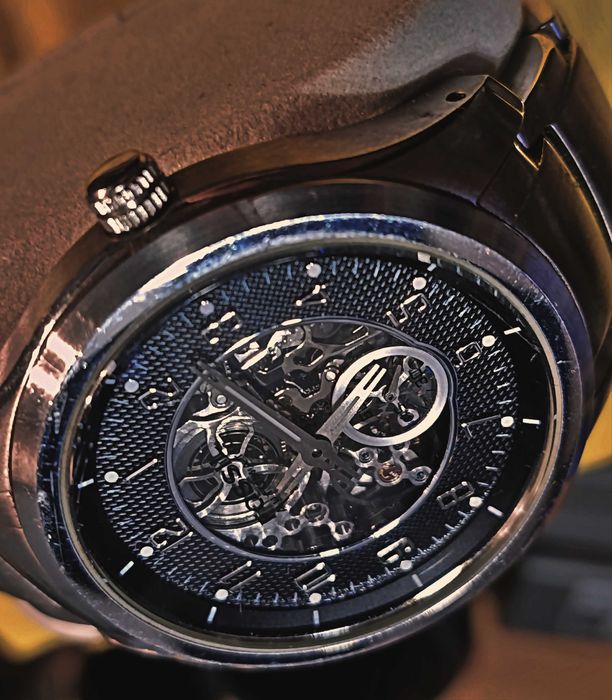 Men's Fossil Automatic Watch with Skeleton Black Dial (Model: ME3007)