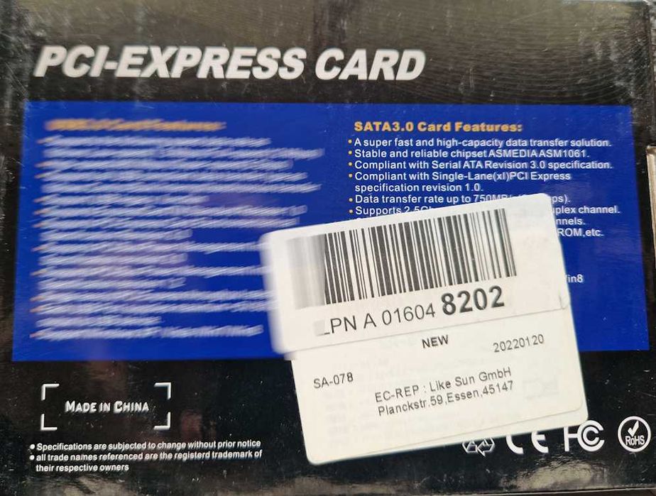 PCI-Express para 2 x SATA3.0 e 2 x ESATA3.0