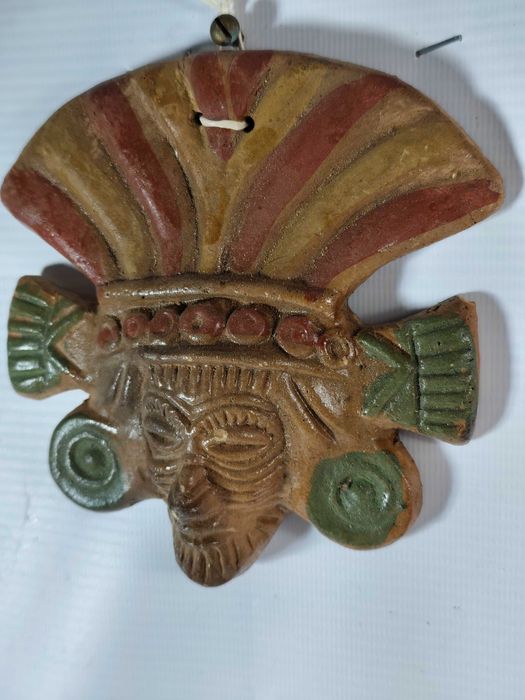 Gliniana Ręcznie Malowana Maska Majów