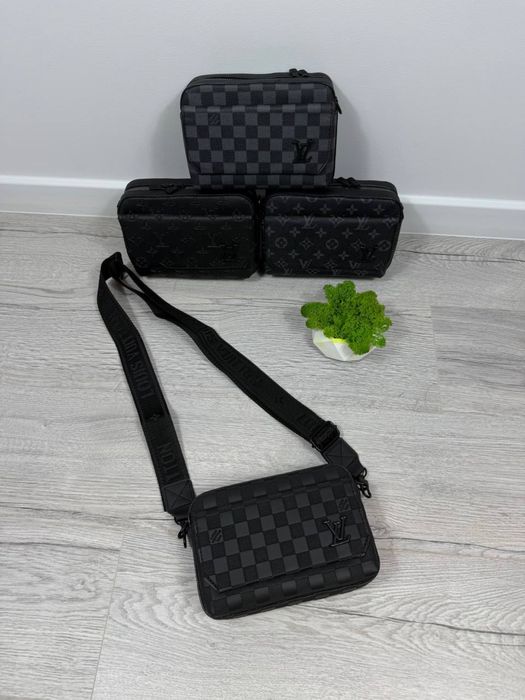 Чоловіча сумка Louis Vuitton через плече | Екошкіра | Барсетка Луї Віттон | Сумка через плече Луи Виттон
