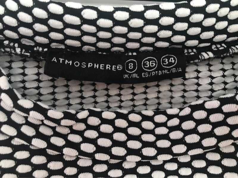 Bialo czarna bluzka top w grochy damska Atmospere damska 36 S