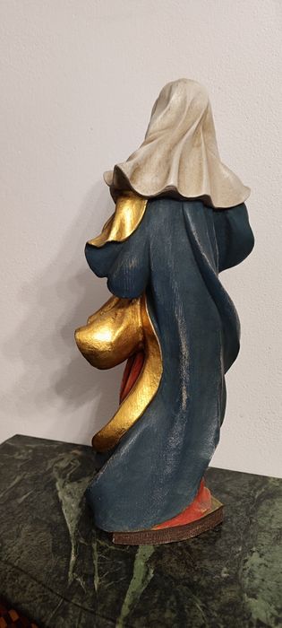 Figura z drewna polichromia Matka boska Maryja 45cm