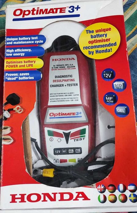 Honda Optimate 3+ - Optimizador/Carregador para manutenção da bateria