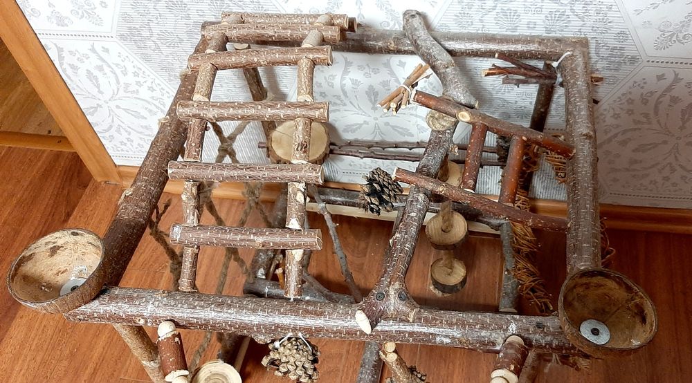 Присада, ігровий куточок, игровой уголок для папуг, пташок, 64×70×65