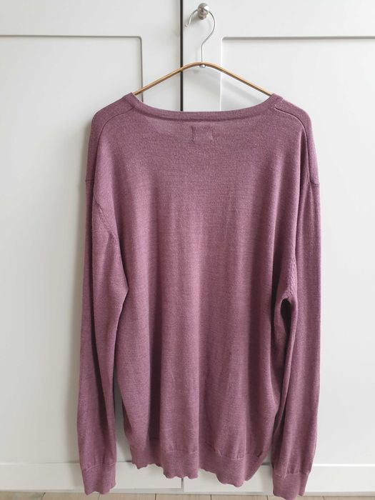 Fioletowy wełniany sweter 100% wełna merino ACW85 XL