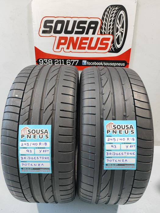 2 pneus semi novos 245-40R18 Bridgestone Potenza - Oferta dos Portes