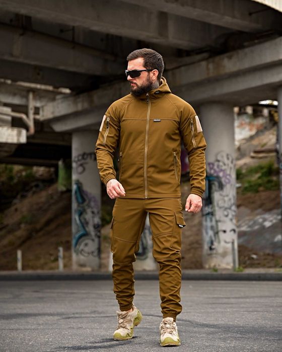 Тактичний костюм Softshell Койот Теплий, водостійкий, без передоплати