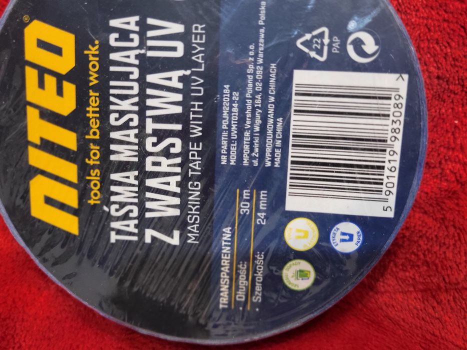 Taśma maskująca z warstwą UV 30m/24mm firma Niteo T