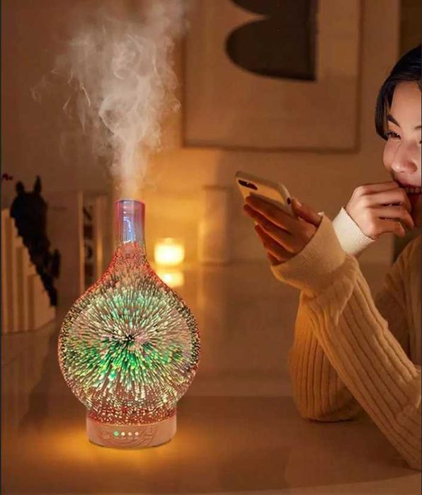 Nawilżacz powietrza 3w1 z lampką RGB i funkcją aromaterapii