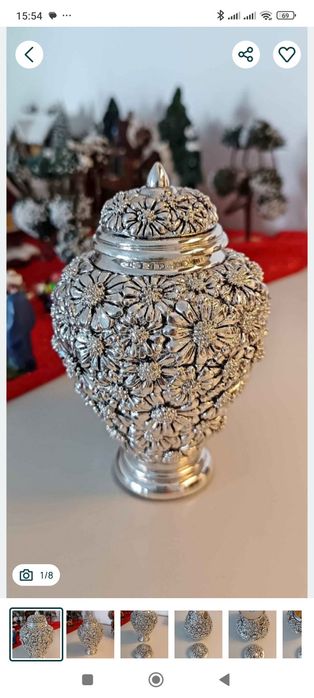 Bomboneira vintage Italiana em prata laminada AG ARTIGO RARO