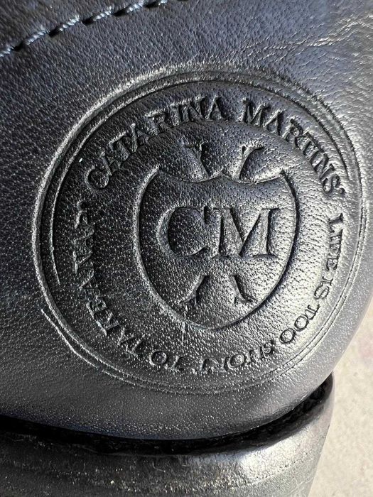 Botins azuis em pele Catarina Martins Shoes