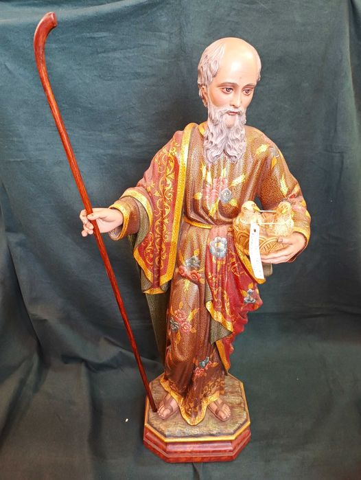 Figuras São Joaquim e Santa Ana em madeira