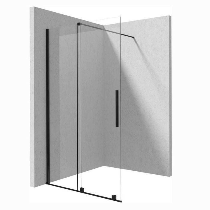 Kabina ścianka prysznicowa przesuwna walk-in czarna 100x195 Deante