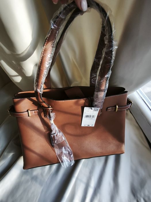 MANGO brązowa torebka z kłódką