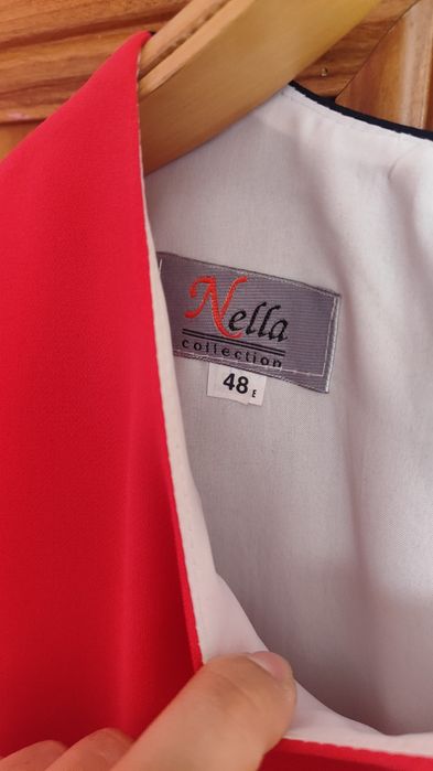 Sukienka elegancka czerwono-granatowa