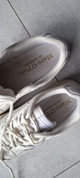 Skórzane sneakersy Marc O'Polo r. 36 kremowe / ecru na grubszej podeszwie
