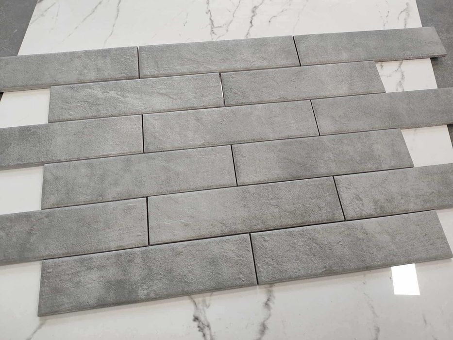 Płytki cegiełki, elewacyjne, ścienne MACRO GRYS, szare mrozoodporne