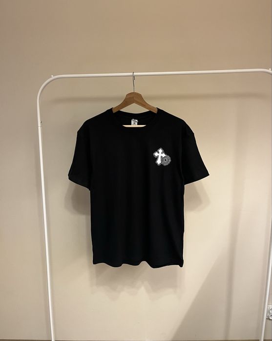 Czarna Bawełna Koszulka Chrome Hearts Opium Drill Drip Y2K Style