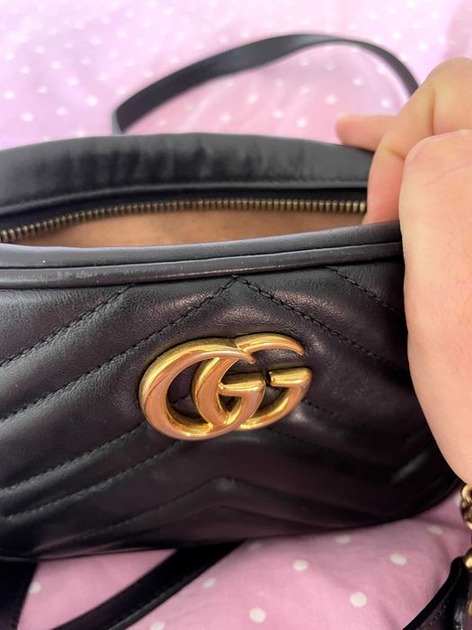 Gucci GG Marmont Mini camera - Original - pele, preta