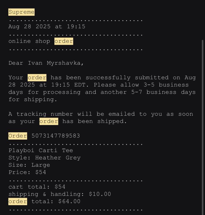 Футболка supreme playboi carti