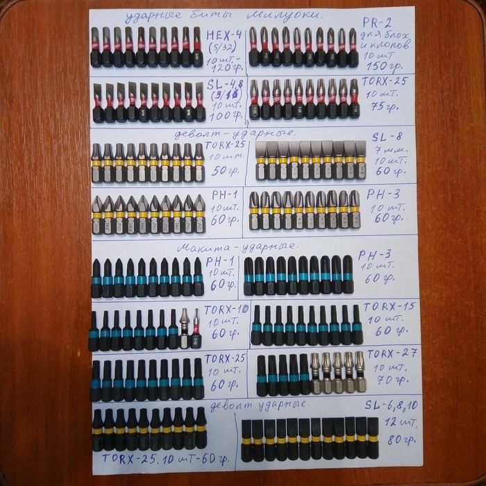 набор бит Wera Felo биты Milwaukee Torx для шуруповёрта свёрла .