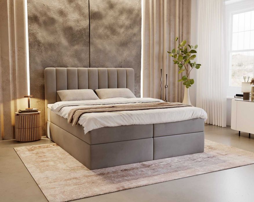 Tapicerowane łóżko ARIA z pojemnikiem | 140x200 / 160x200 / 180x200