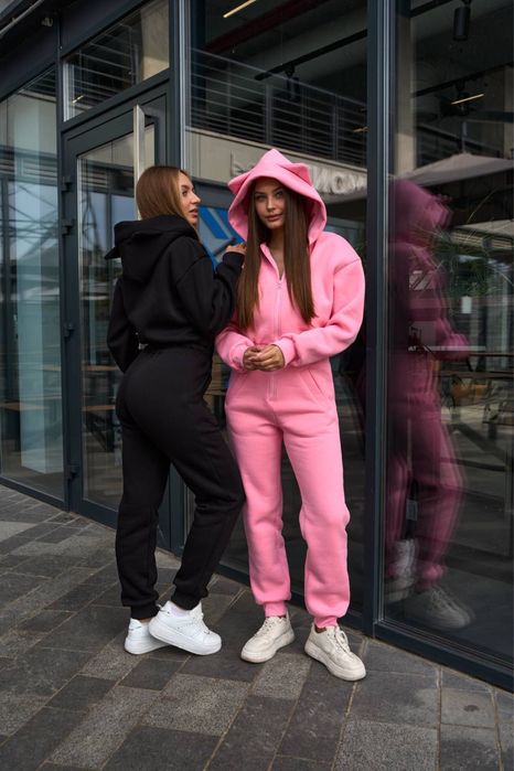 Жіночий зимовий комбінезон на флісі з вушками [XS-L]