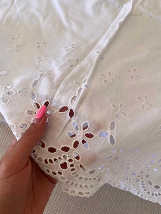 top/ blusa branca com alças bordado frances