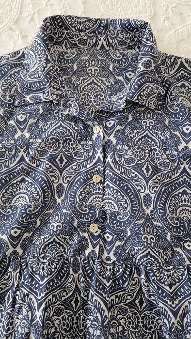 Vestido estampado manga curta, tamanho M