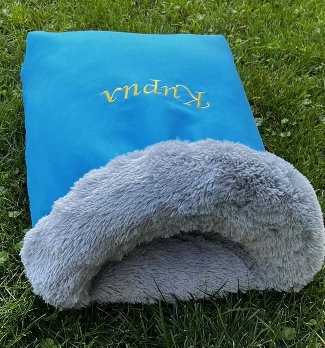 Лежанка норка меховый домик дл собак котов 40х60 см+вышивка в подарок!