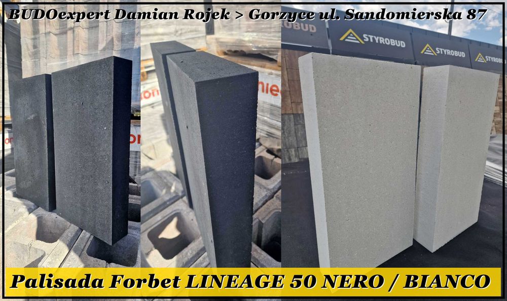 Palisada betonowa Forbet Lineage 50x25x8 NERO BIANCO