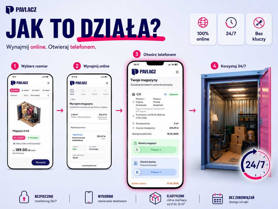 Magazyn samoobsługowy / box 6m² / komórka / garaż | Pavlacz Gdynia Grabówek