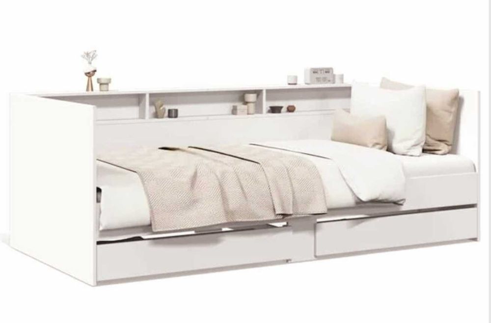 Sofá-cama com gavetas e prateleira novo