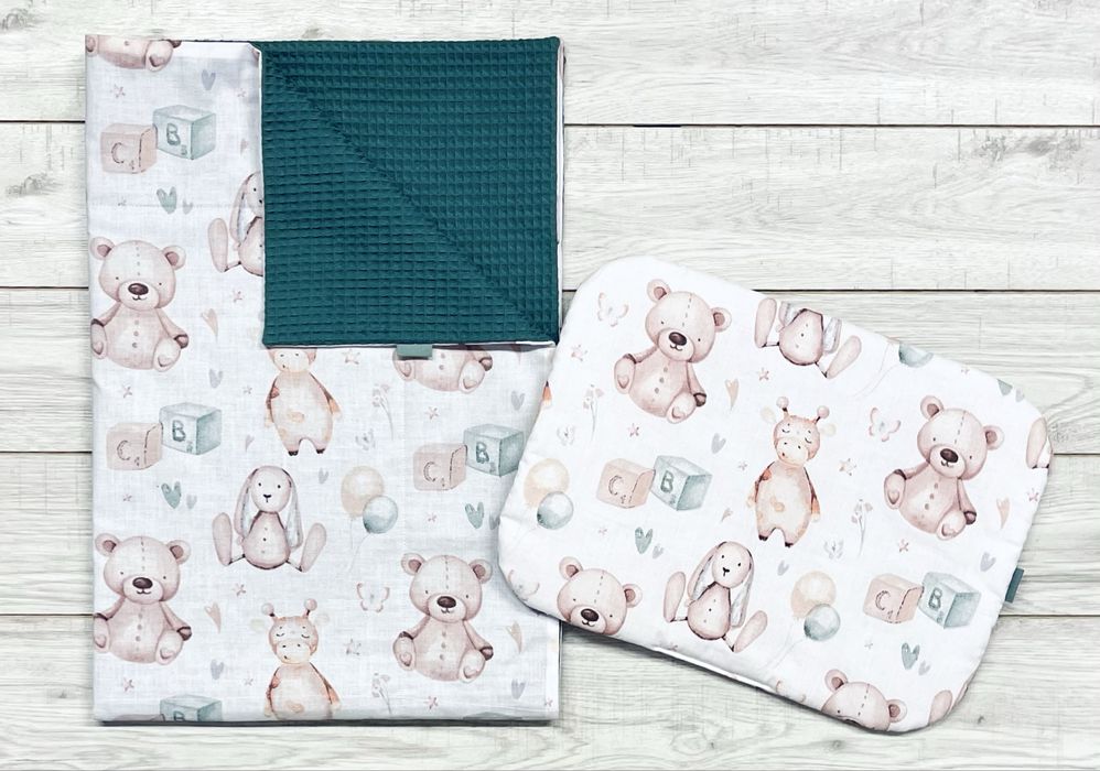 WYPRZEDAŻ Kocyk wafel 100x75 / komplet kocyk plus poduszka