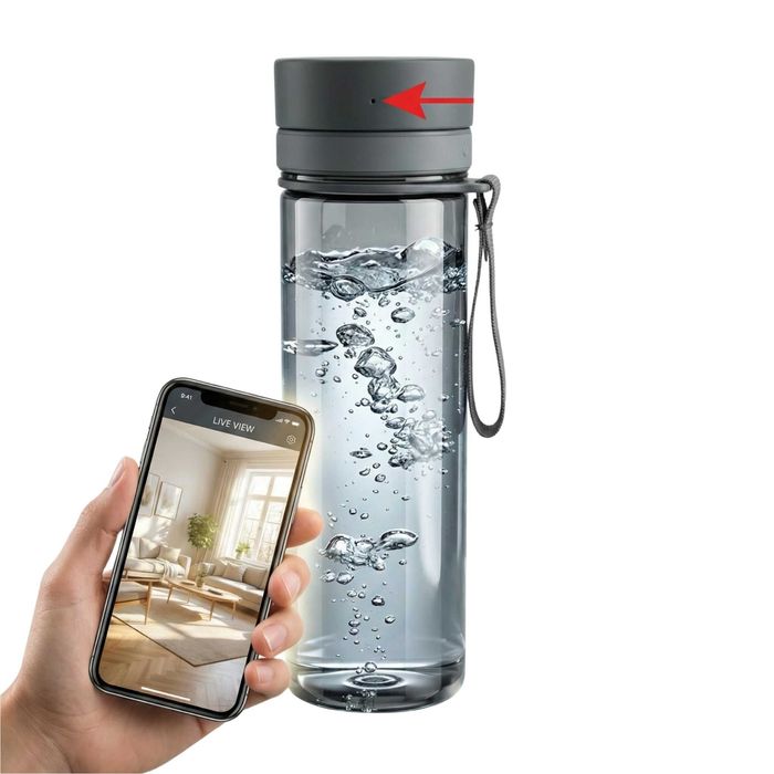 Kamera wifi szpiegowska w butelce pluszaku w oku misia w torebce