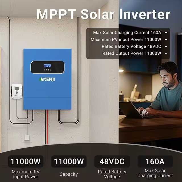 Гібридний інвертор ANENJI ANJ-HHS-11KW-48V 11kW 48V Wi-Fi MPPT (новий)