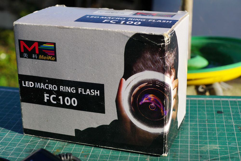 Flash Ring Led a pilhas com sete adaptadores 52 a 77 milímetros