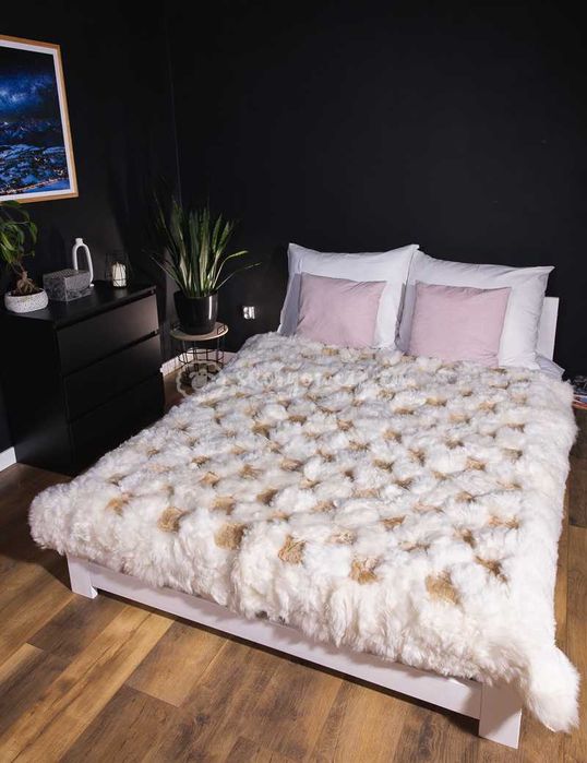 Narzuta ze skóry owczej strzyżonej island 160x200 #benio złoty