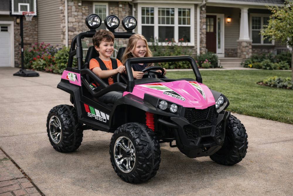 Różowy Buggy 24V 4x4 na Akumulator dla Dzieci 4x45W,pilot,Bluetooth