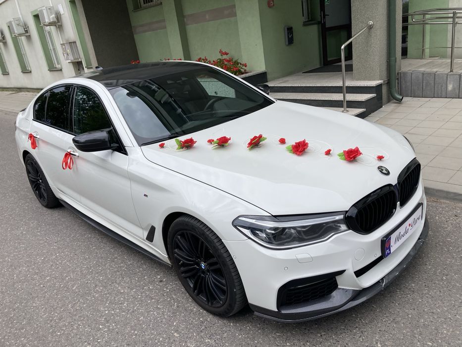 Samochod na slub biale BMW 5 samochodo slubu auto na wesele z kierowca