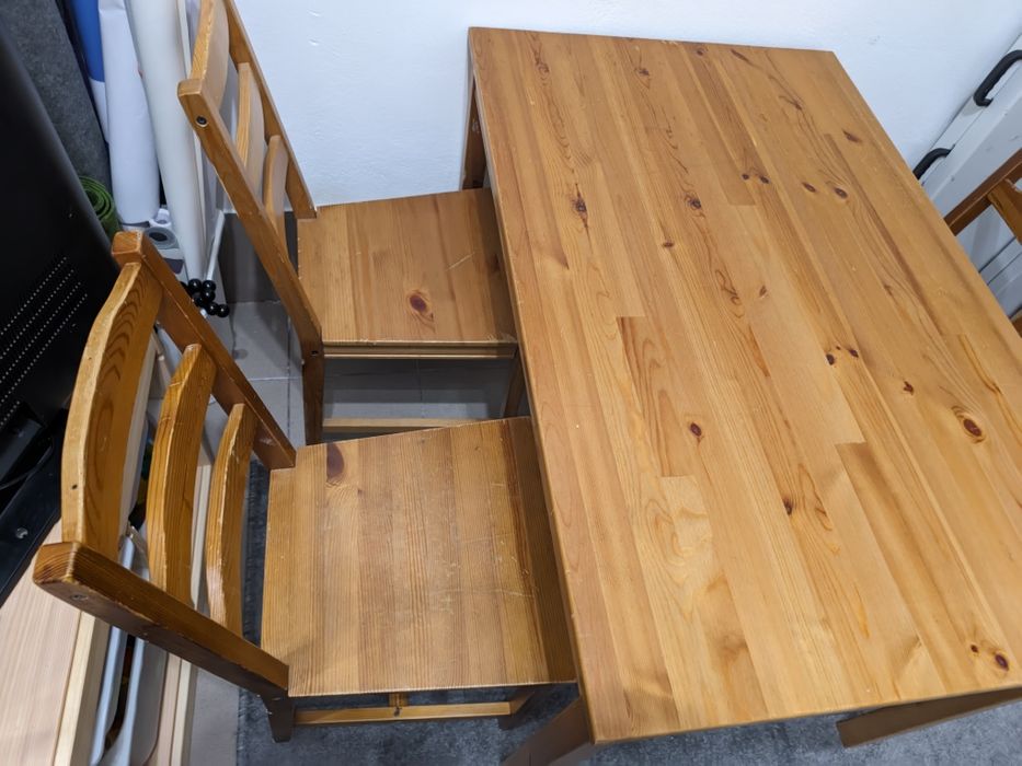 Stół + 4 krzesła Ikea drewniane JOKKMOK